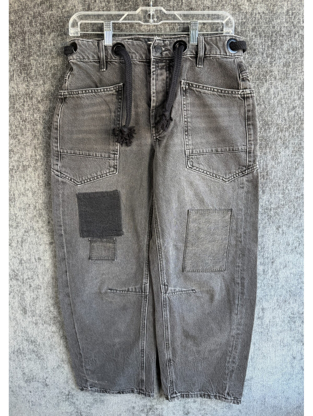 We The Free Free People Womens Size 25 Moxie Grommet Barrel Jeans Grey